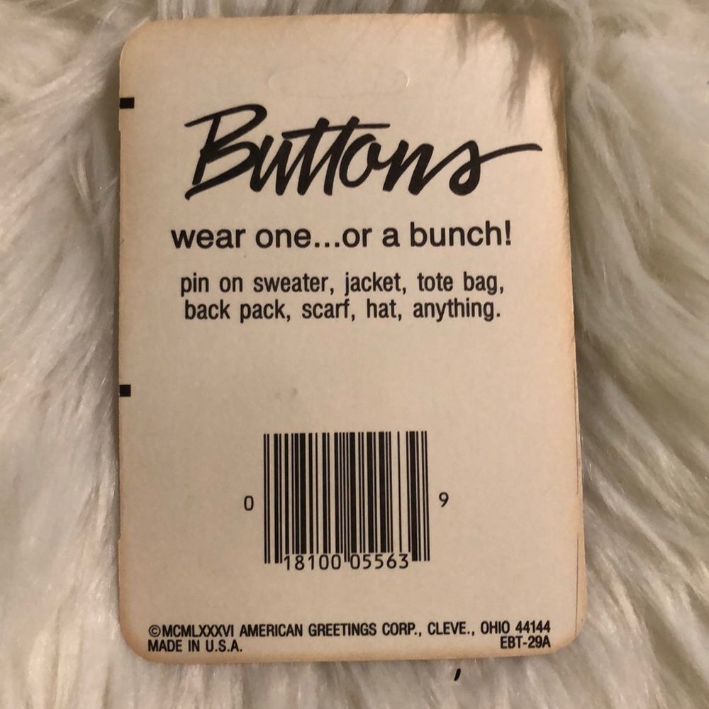 Vintage American Greetings Plaid Buttons Pin 1980s - Picture 5 of 9